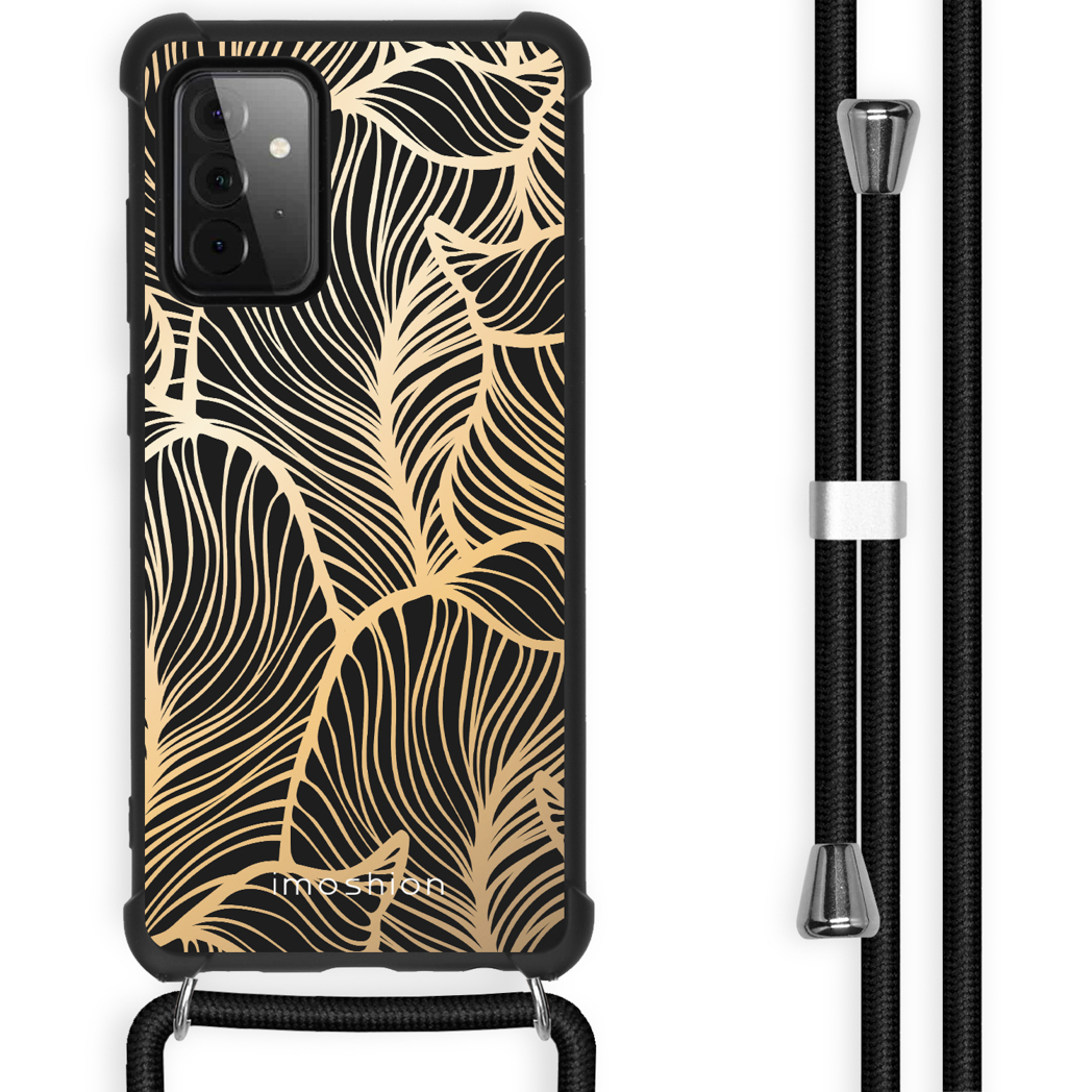 imoshion Coque Design avec cordon Samsung Galaxy A72 - Golden Leaves