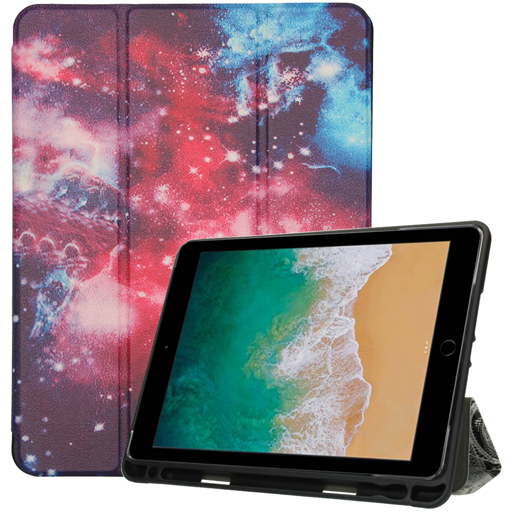 imoshion Design Trifold Bookcase voor de Apple iPad 6 (2018) 9.7 inch / iPad 5 (2017) 9.7 inch / Air 2 (2014)/Air 1 (2013) - Space