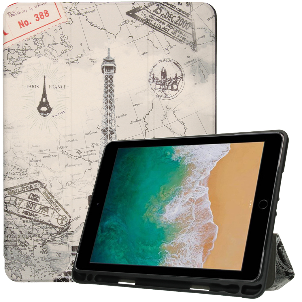 imoshion Design Trifold Bookcase voor de Apple iPad 6 (2018) 9.7 inch / iPad 5 (2017) 9.7 inch / Air 2 (2014)/Air 1 (2013) - Parijs