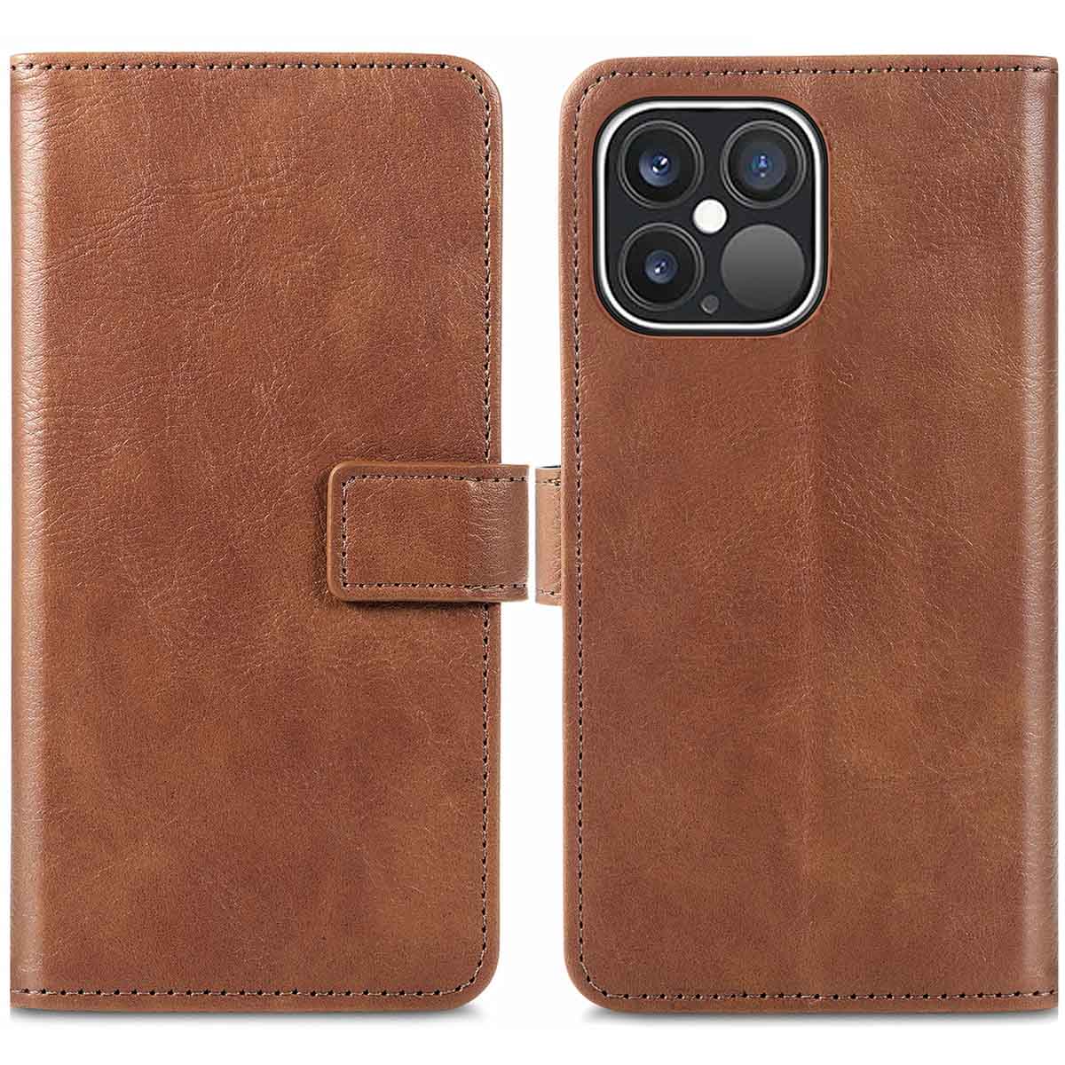imoshion Luxe Bookcase voor de Apple iPhone 13 Pro - Bruin