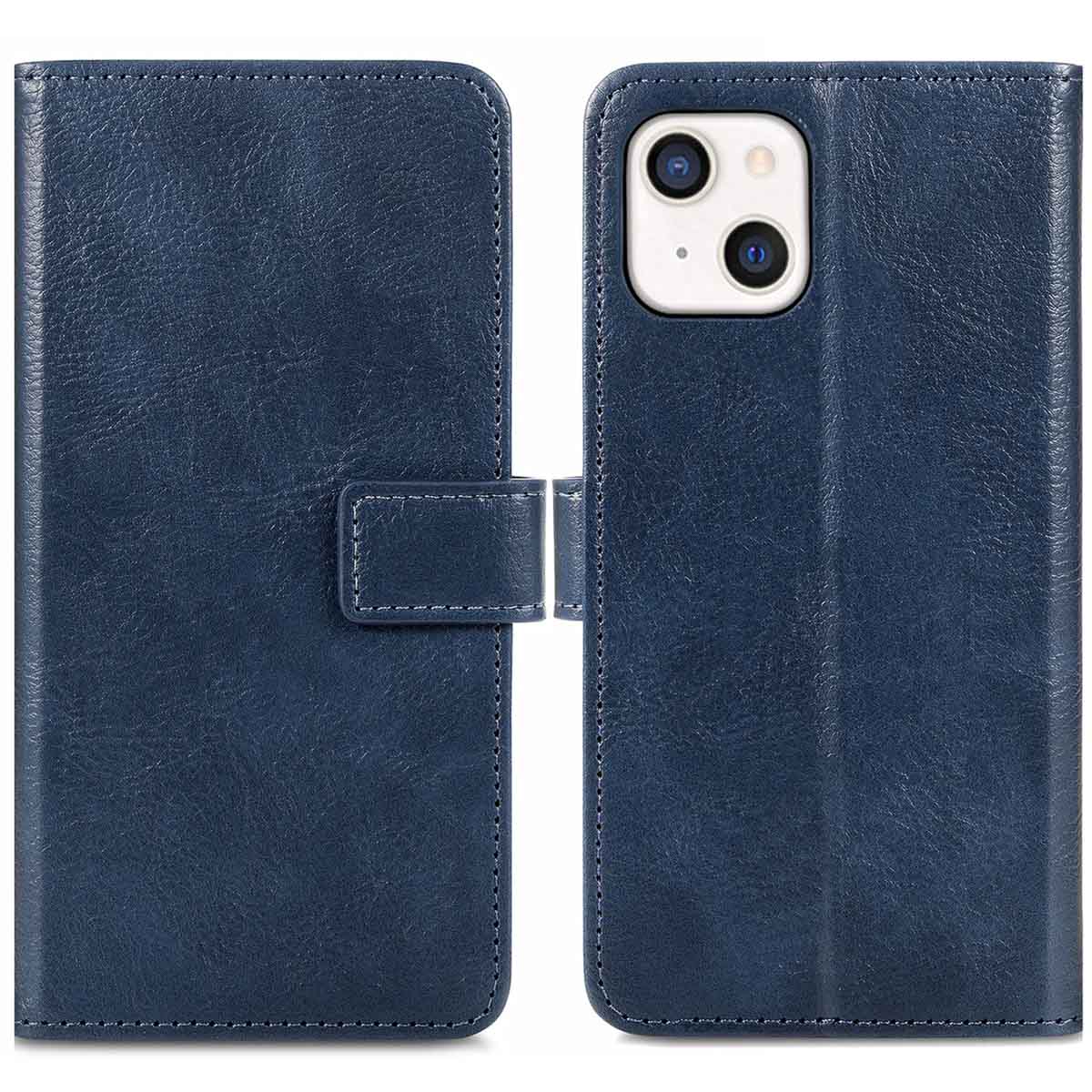 imoshion Hoesje - Geschikt voor Apple iPhone 13 Mini - Luxe Bookcase - Donkerblauw