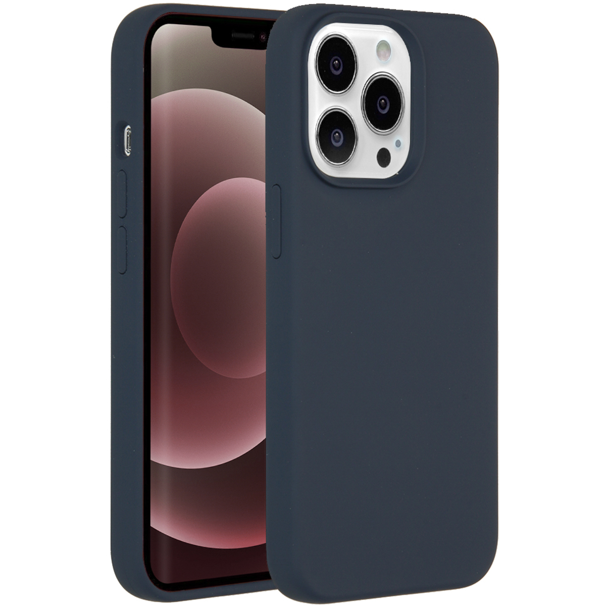 Accezz Coque Liquid Silicone Apple iPhone 13 Pro Max - Bleu foncé
