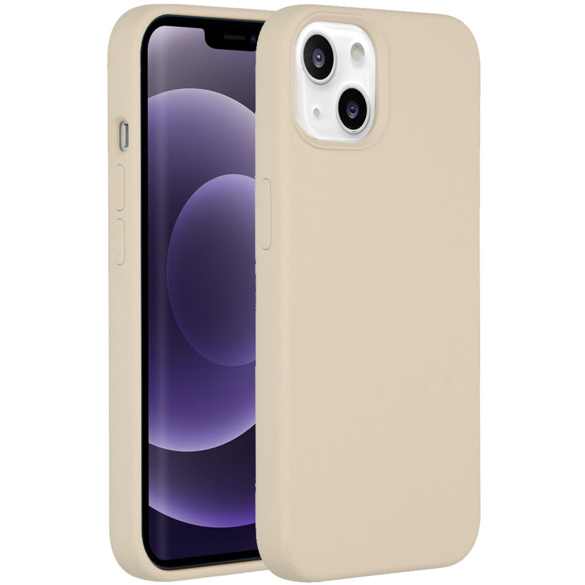 Accezz Liquid Silicone Backcover voor de Apple iPhone 14 / 13 - Stone