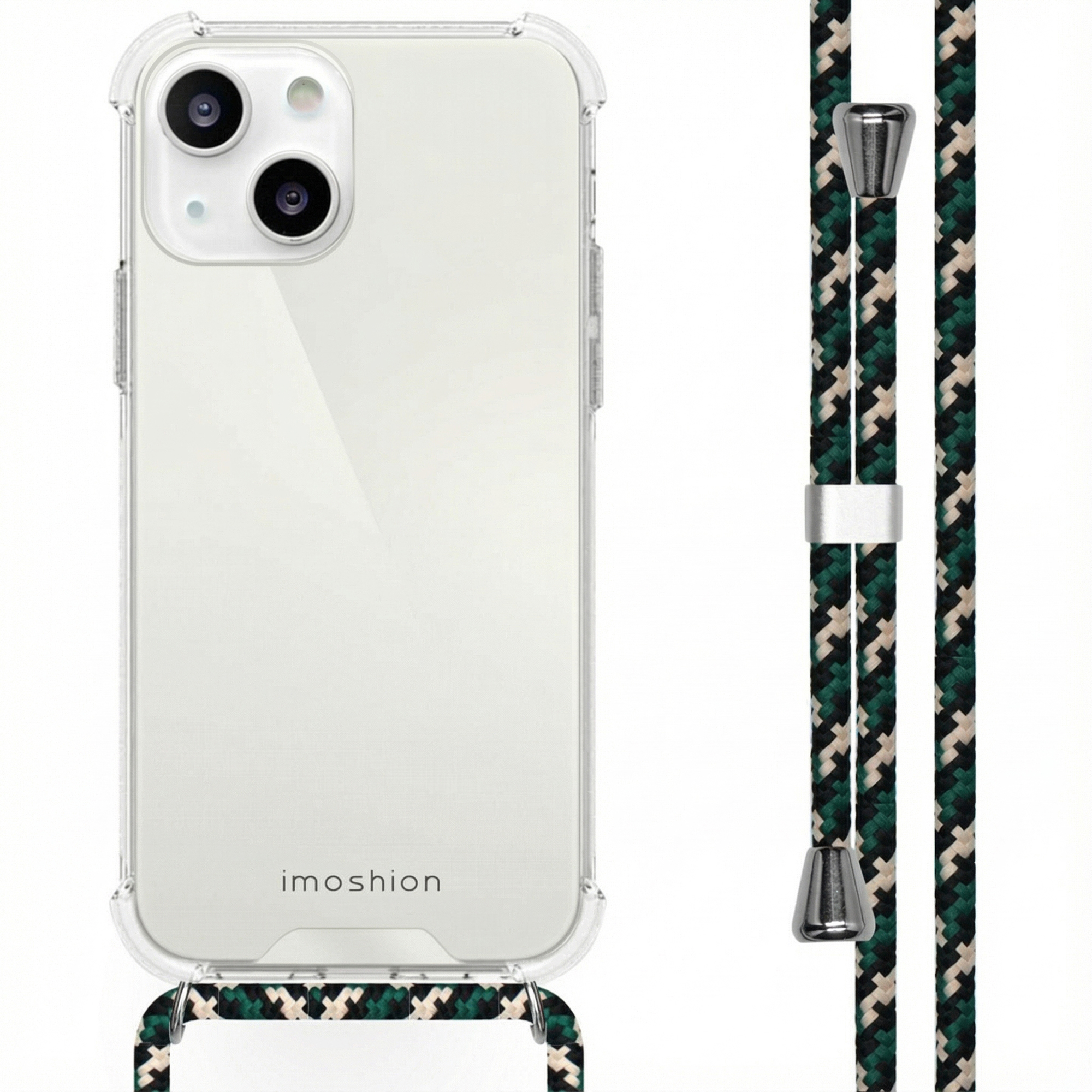 imoshion Coque arrière Transparente avec cordon Apple iPhone 13 - Green Multi Color