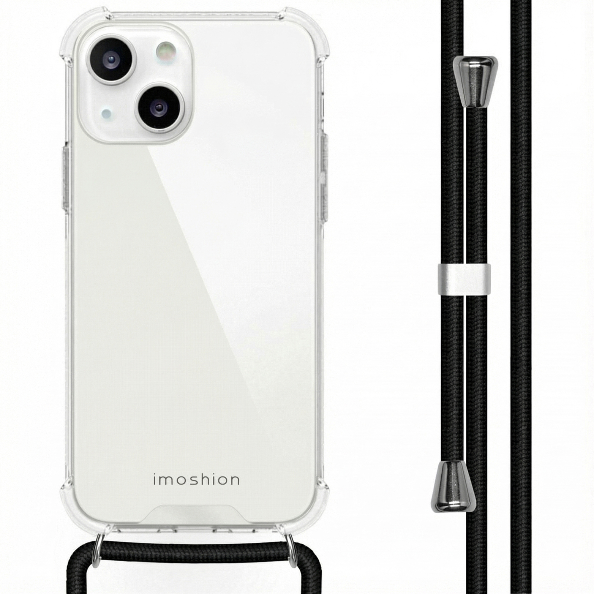 imoshion Coque arrière Transparente avec cordon Apple iPhone 13 - Noir