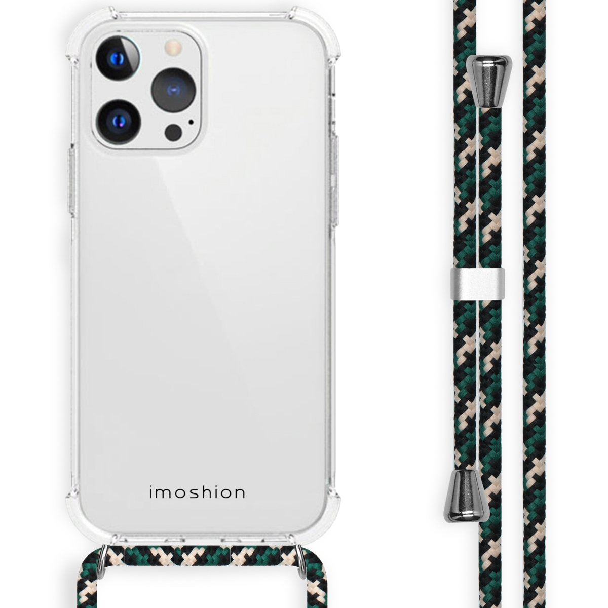 imoshion Coque arrière Transparente avec cordon Apple iPhone 13 Pro - Green Multi Color