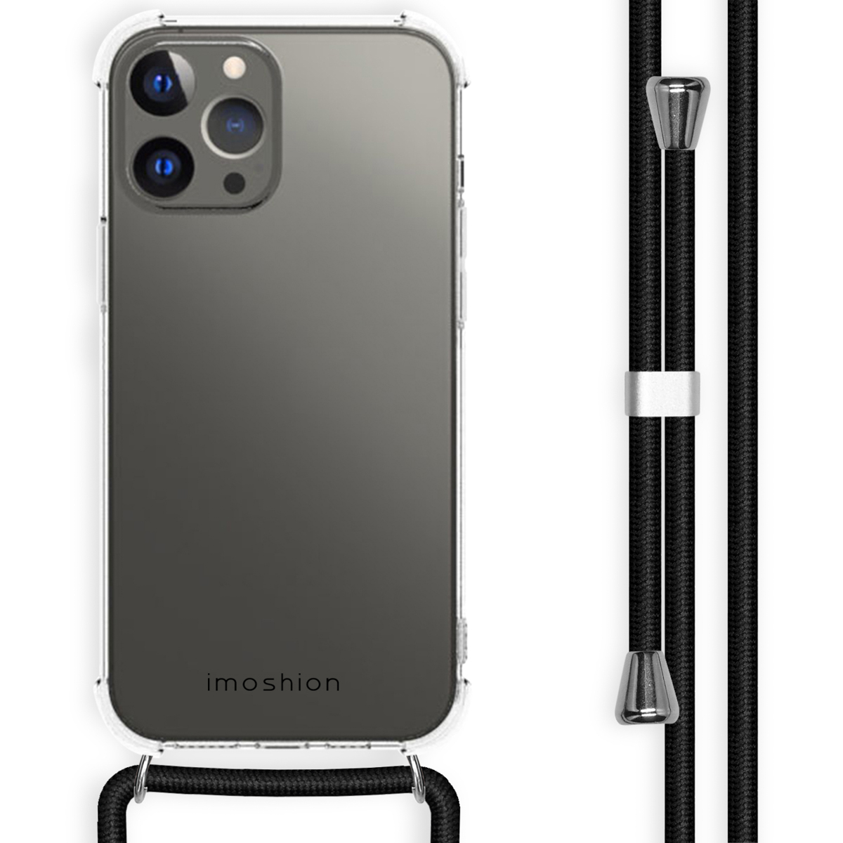 imoshion Coque arrière Transparente avec cordon Apple iPhone 13 Pro Max - Noir