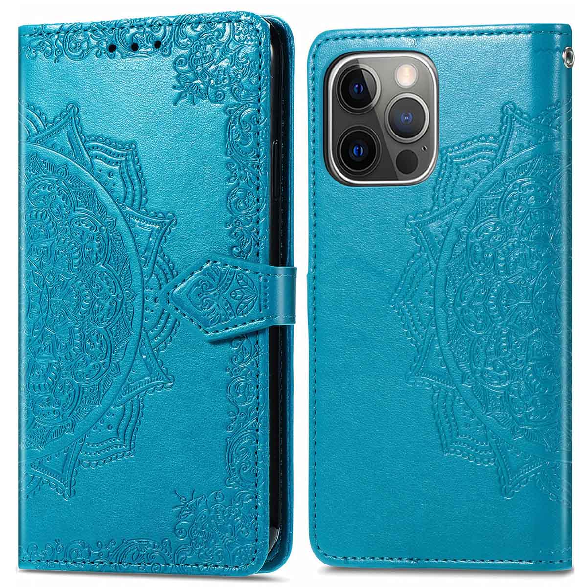 imoshion Mandala Bookcase voor de Apple iPhone 13 Pro - Turquoise