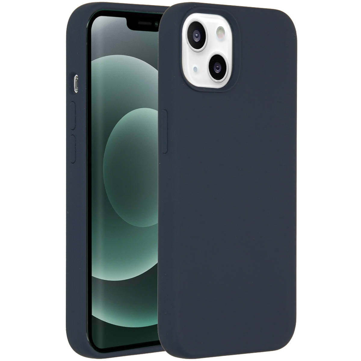 Accezz Liquid Silicone Backcover met MagSafe voor de Apple iPhone 13 Mini - Donkerblauw