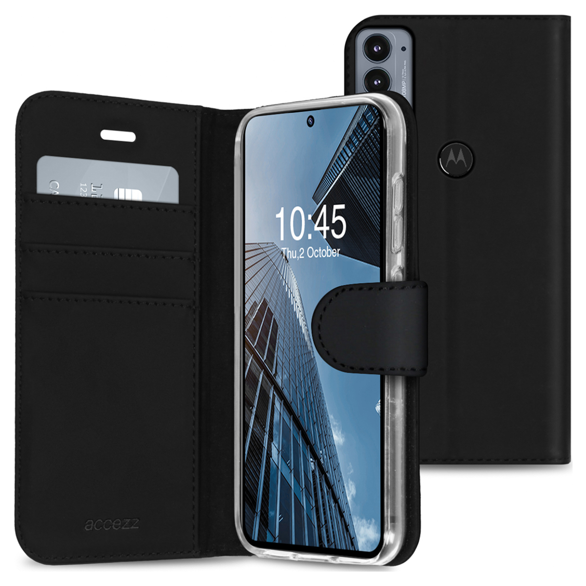 Accezz Étui de télephone Wallet Motorola Edge 20 - Noir