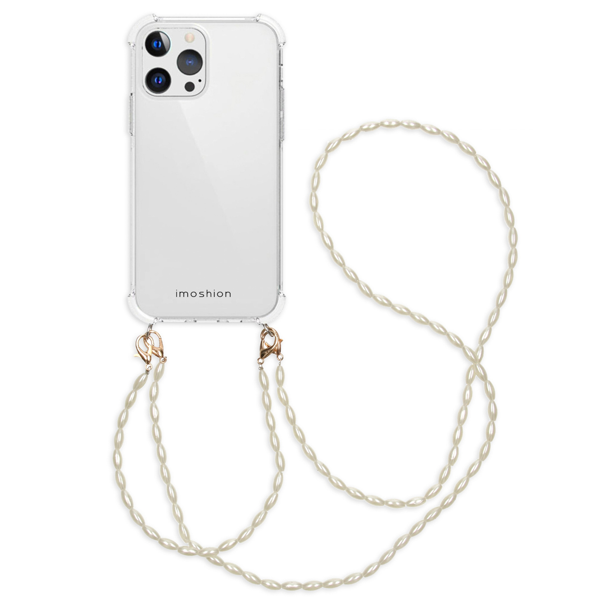 imoshion Backcover met koord + armband - Parels voor de Apple iPhone 13 Pro - Transparant