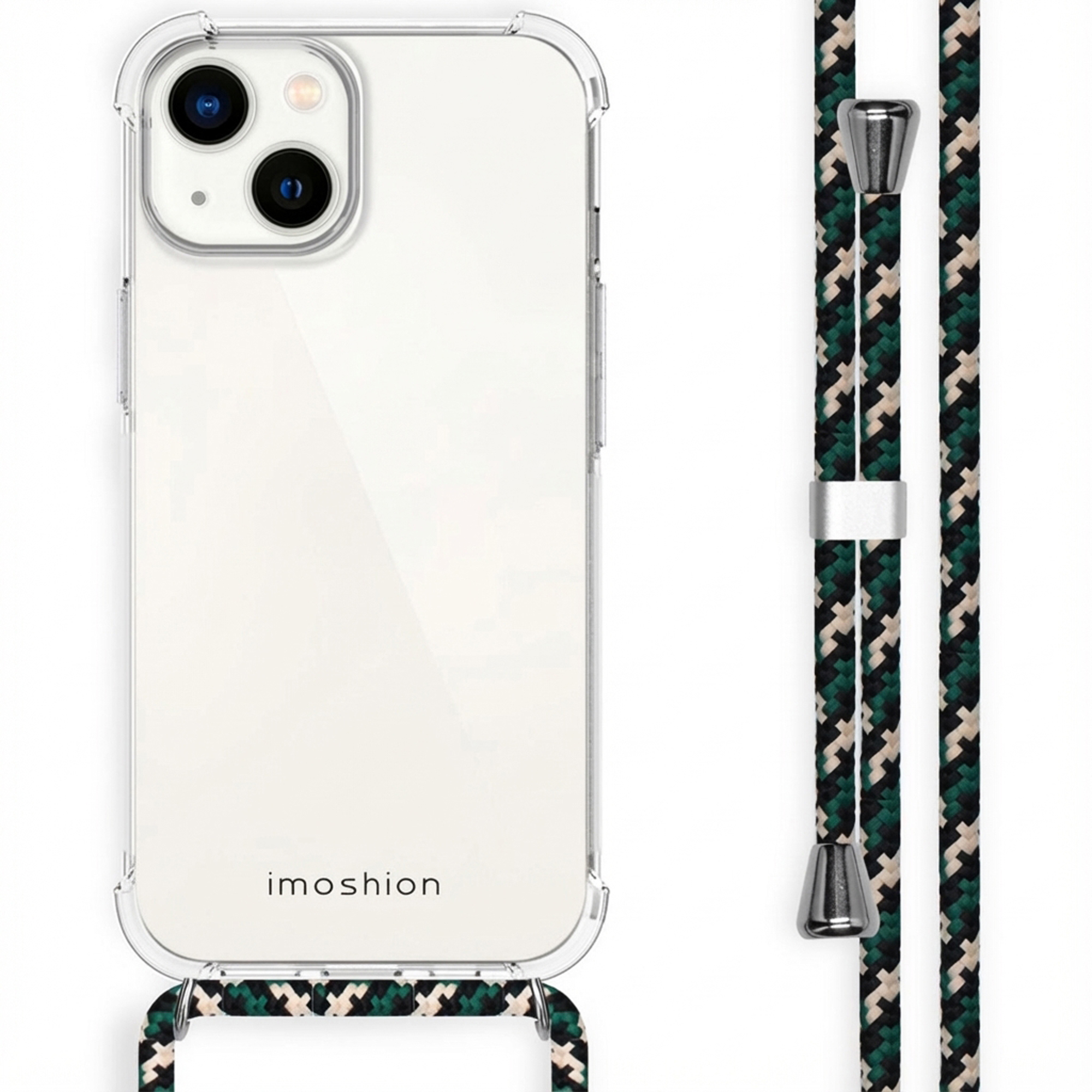 imoshion Coque arrière Transparente avec cordon Apple iPhone 14 - Green Multi Color