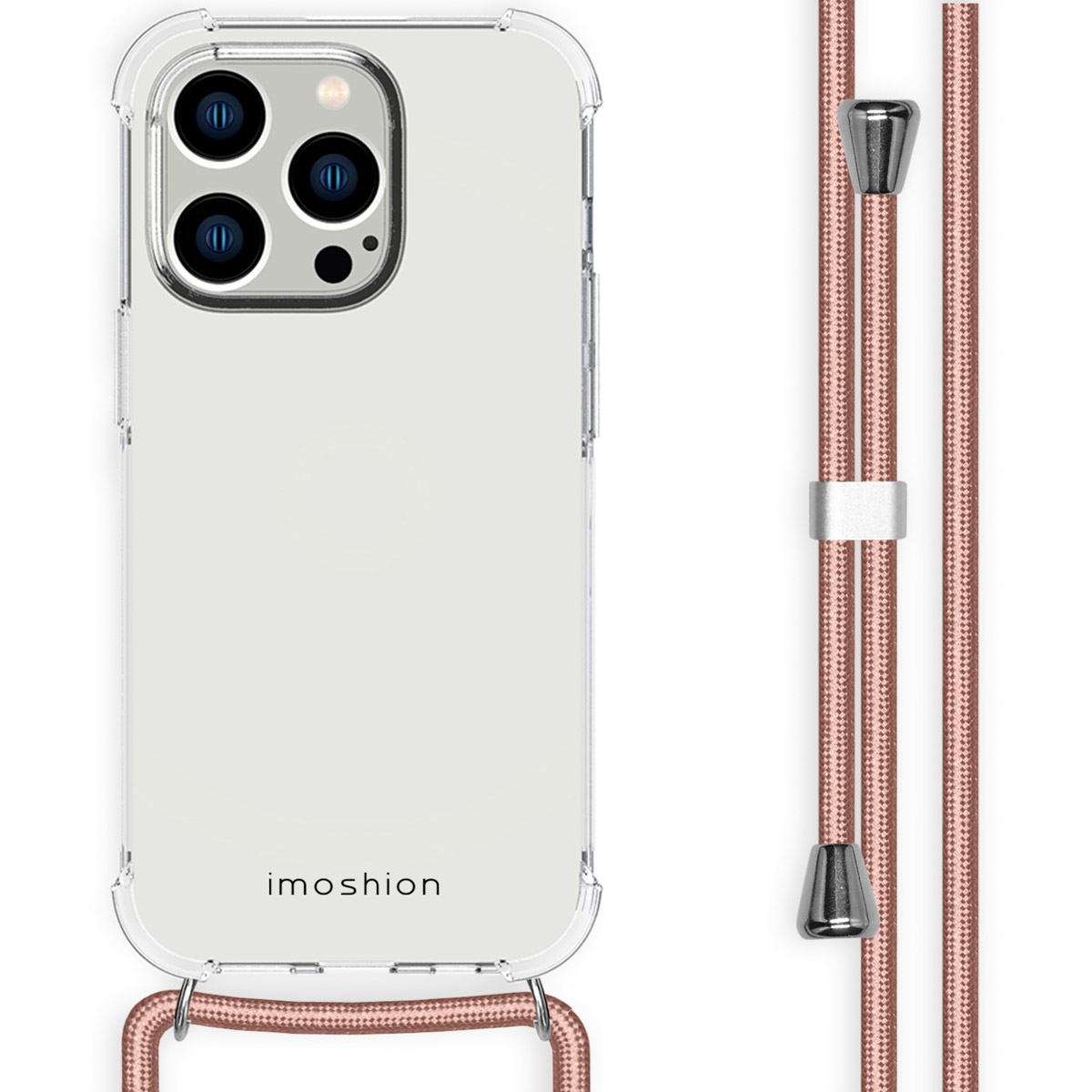 imoshion Coque arrière Transparente avec cordon Apple iPhone 14 Pro - Rose Doré