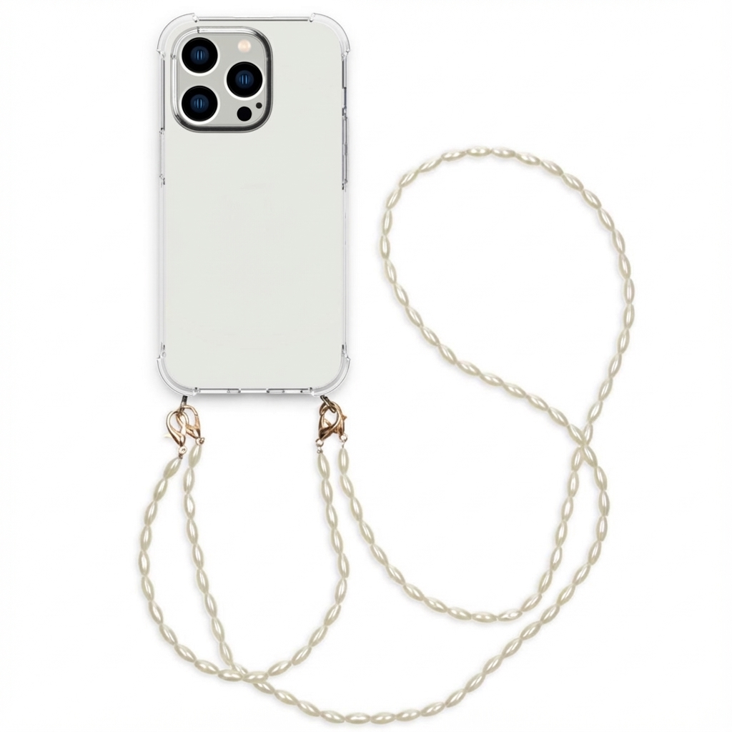 imoshion Backcover met koord + armband - Parels voor de Apple iPhone 14 Pro - Transparant