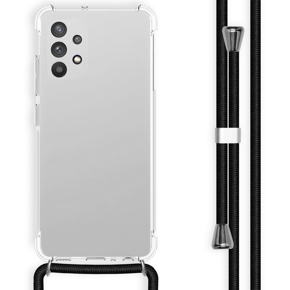 imoshion Coque arrière Transparente avec cordon Samsung Galaxy A32 (4G) - Noir