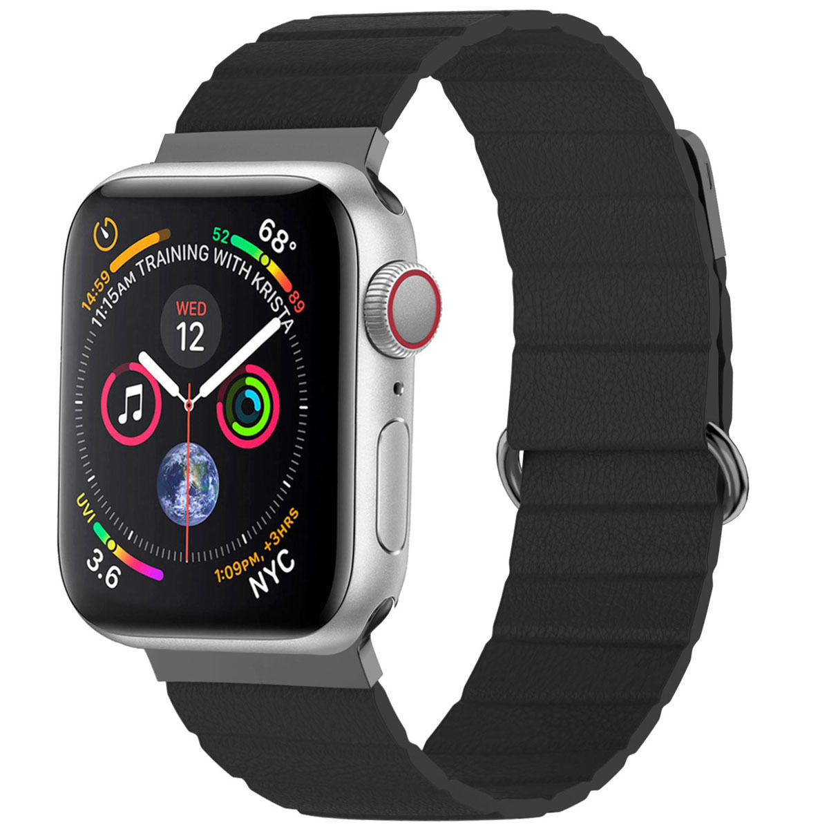 imoshion Bracelet en cuir magnétique Apple Watch | 38/40/41/42 mm - Noir