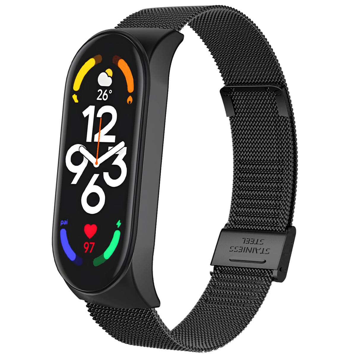 imoshion Bracelet pliant Milanese Xiaomi Mi Band 7 - Noir