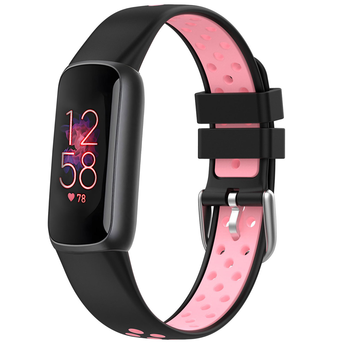 imoshion Bracelet sport silicone Fitbit Luxe - Noir & Rose