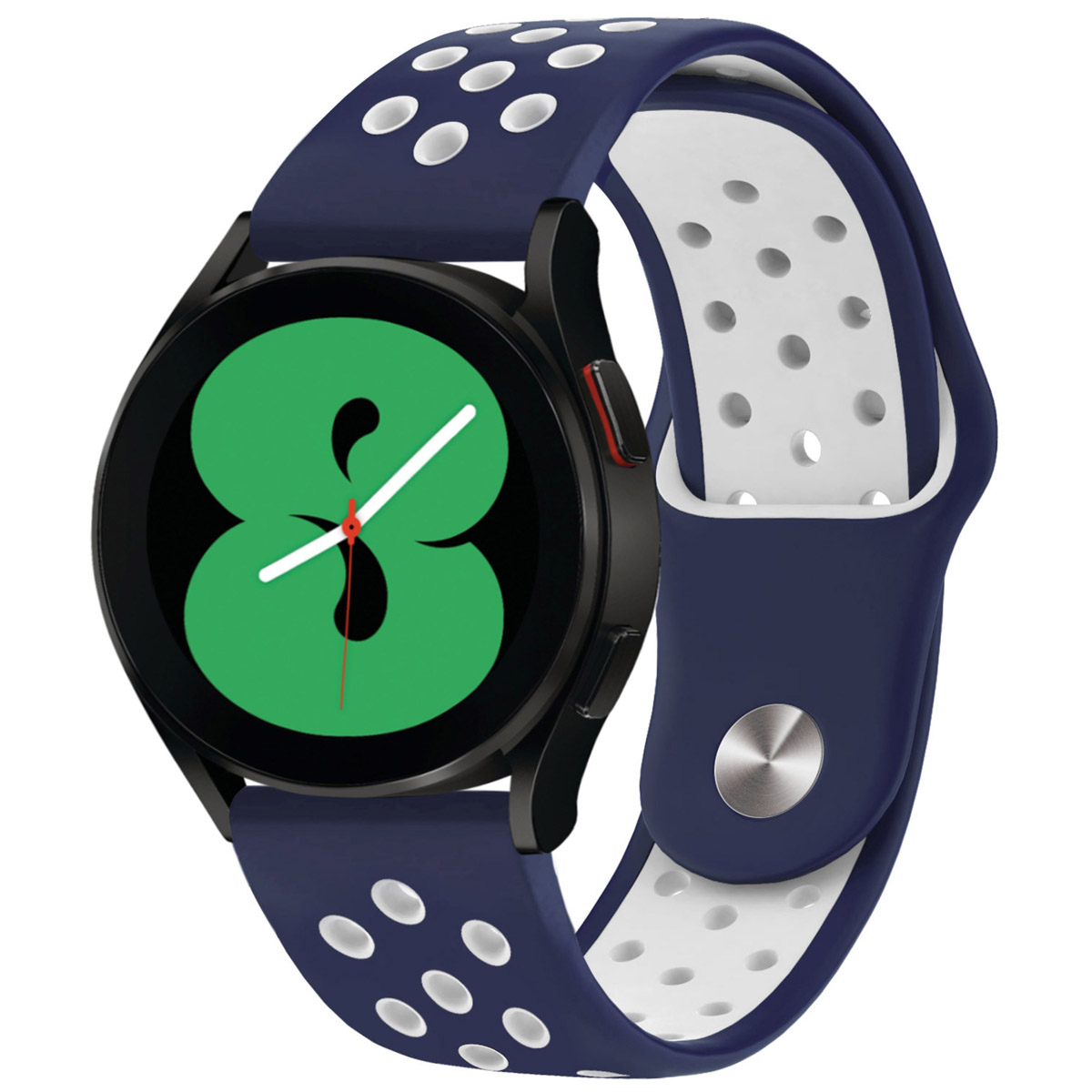 imoshion Siliconen sportbandje - Universeel 20 mm aansluiting - Dark Blue & White