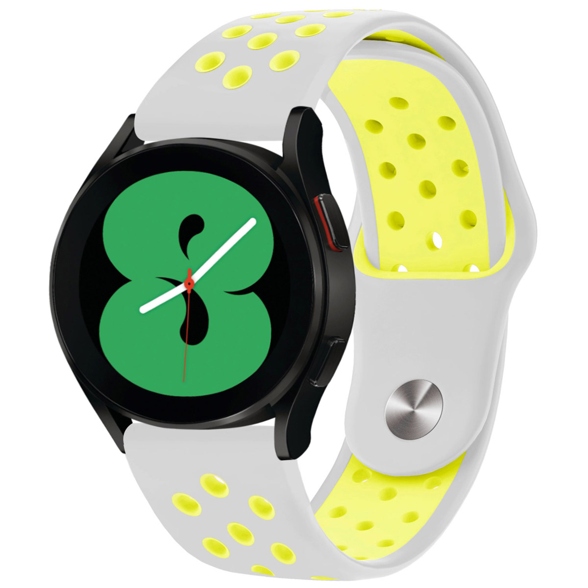 imoshion Siliconen sportbandje - Universeel 20 mm aansluiting - Light Grey & Neon Yellow