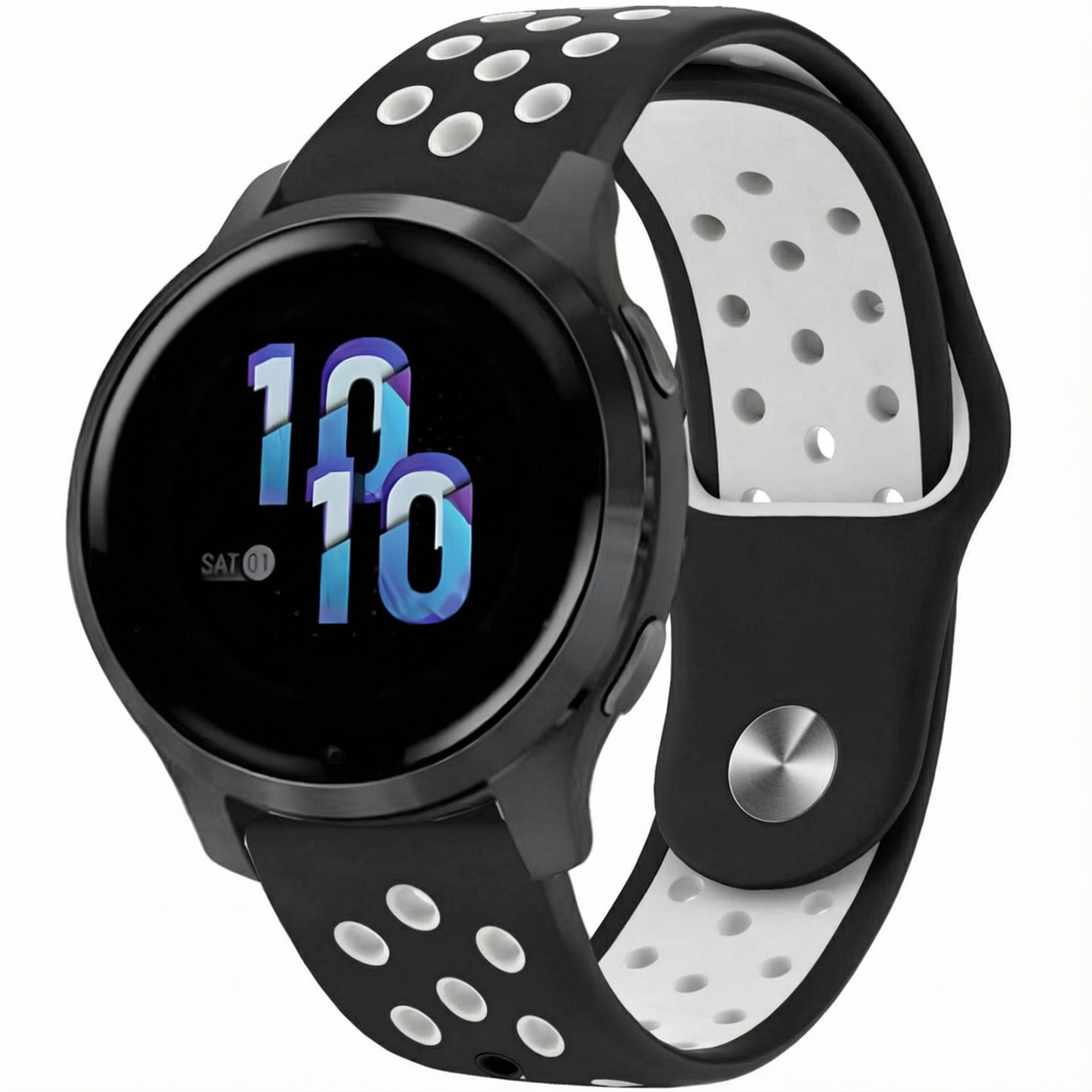 imoshion Siliconen sportbandje - Universeel 22 mm aansluiting - Black & White