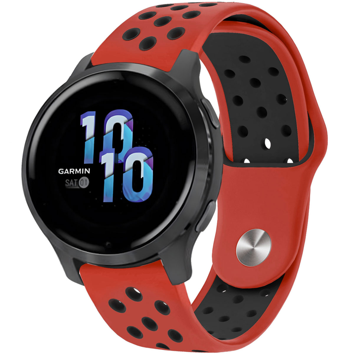 imoshion Siliconen sport bandje - Universeel 22 mm aansluiting - Red & Black