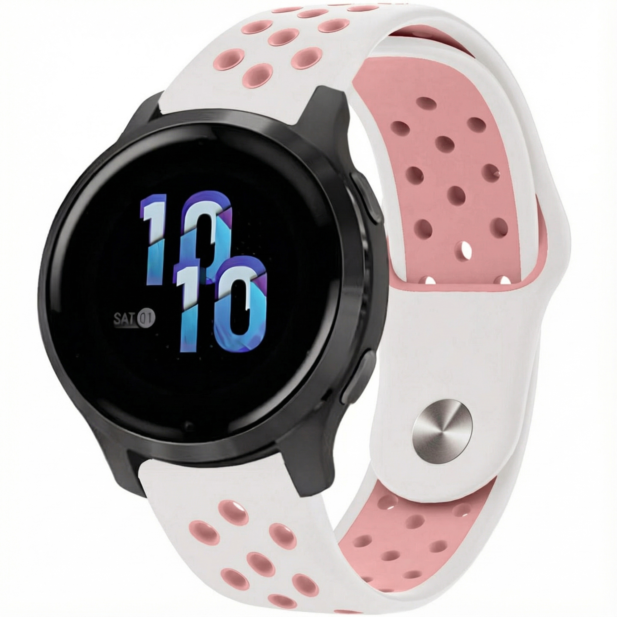 imoshion Siliconen sportbandje - Universeel 22 mm aansluiting - White & Pink
