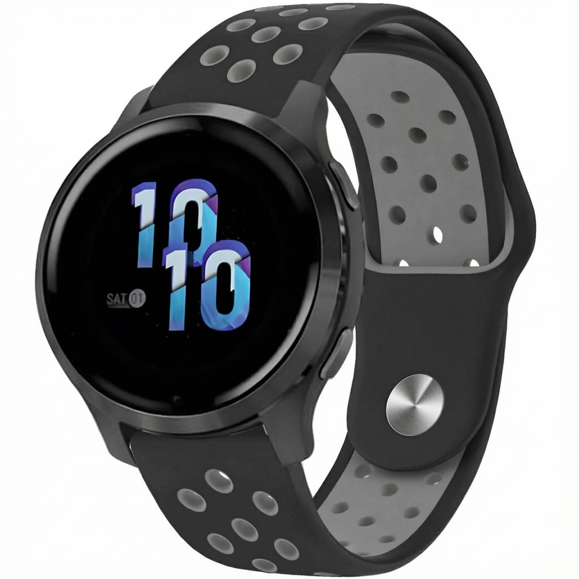 imoshion Siliconen sportbandje - Universeel 22 mm aansluiting - Black / Grey