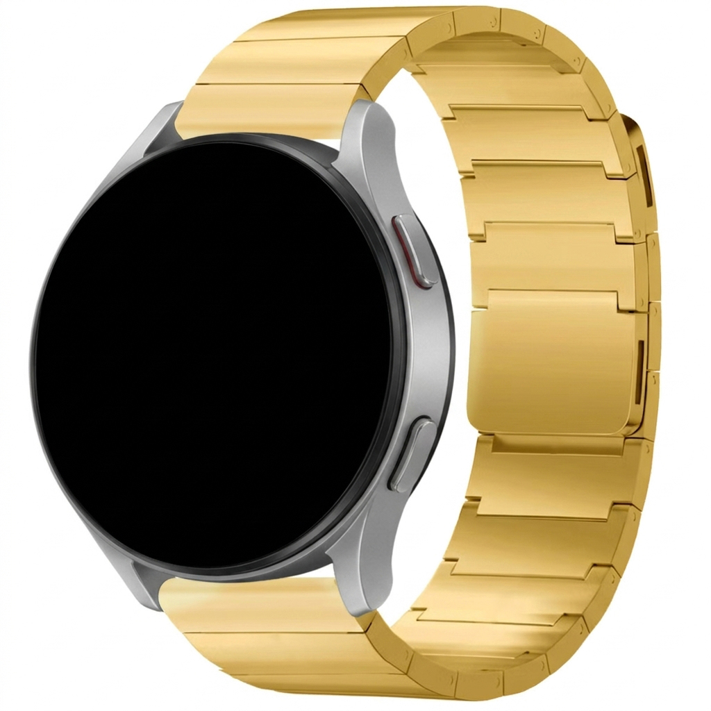 Selencia Stalen magnetisch bandje - Universeel 22 mm aansluiting - Goud