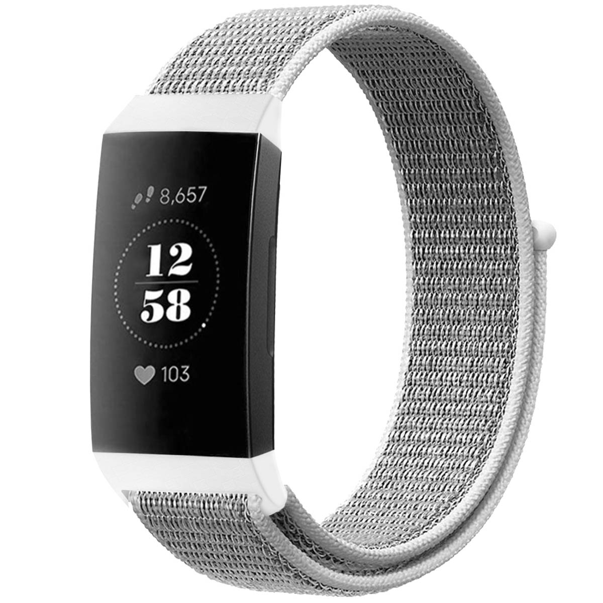 imoshion Bracelet en nylon Fitbit Charge 3 / 4 - Gris clair