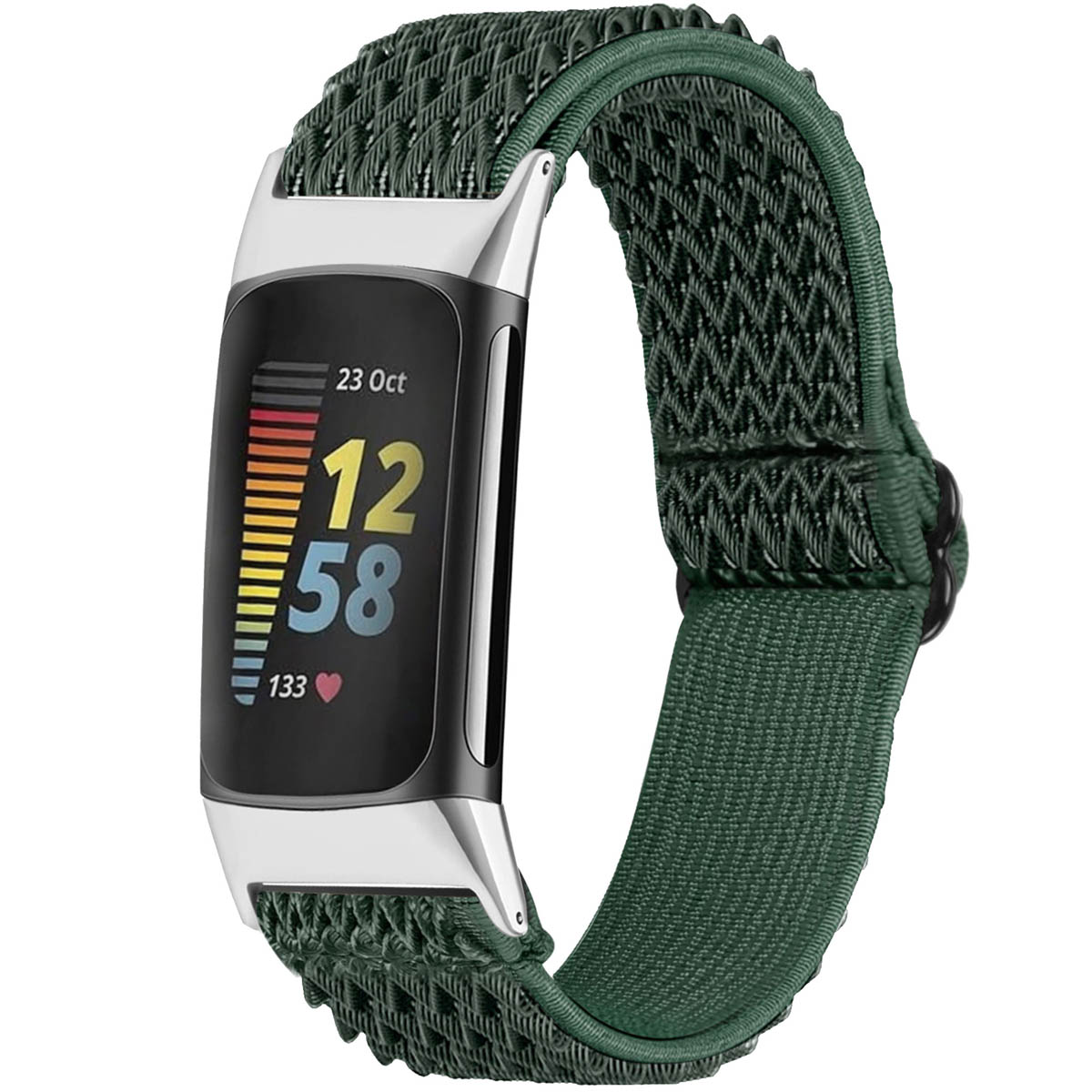 imoshion Bracelet en nylon élastique Fitbit Charge 5 - Vert