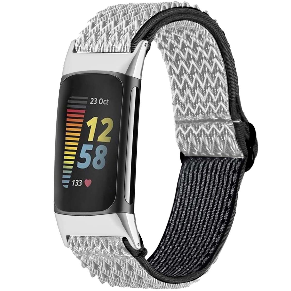 imoshion Elastisch nylonbandje voor de Fitbit Charge 5 - Wit