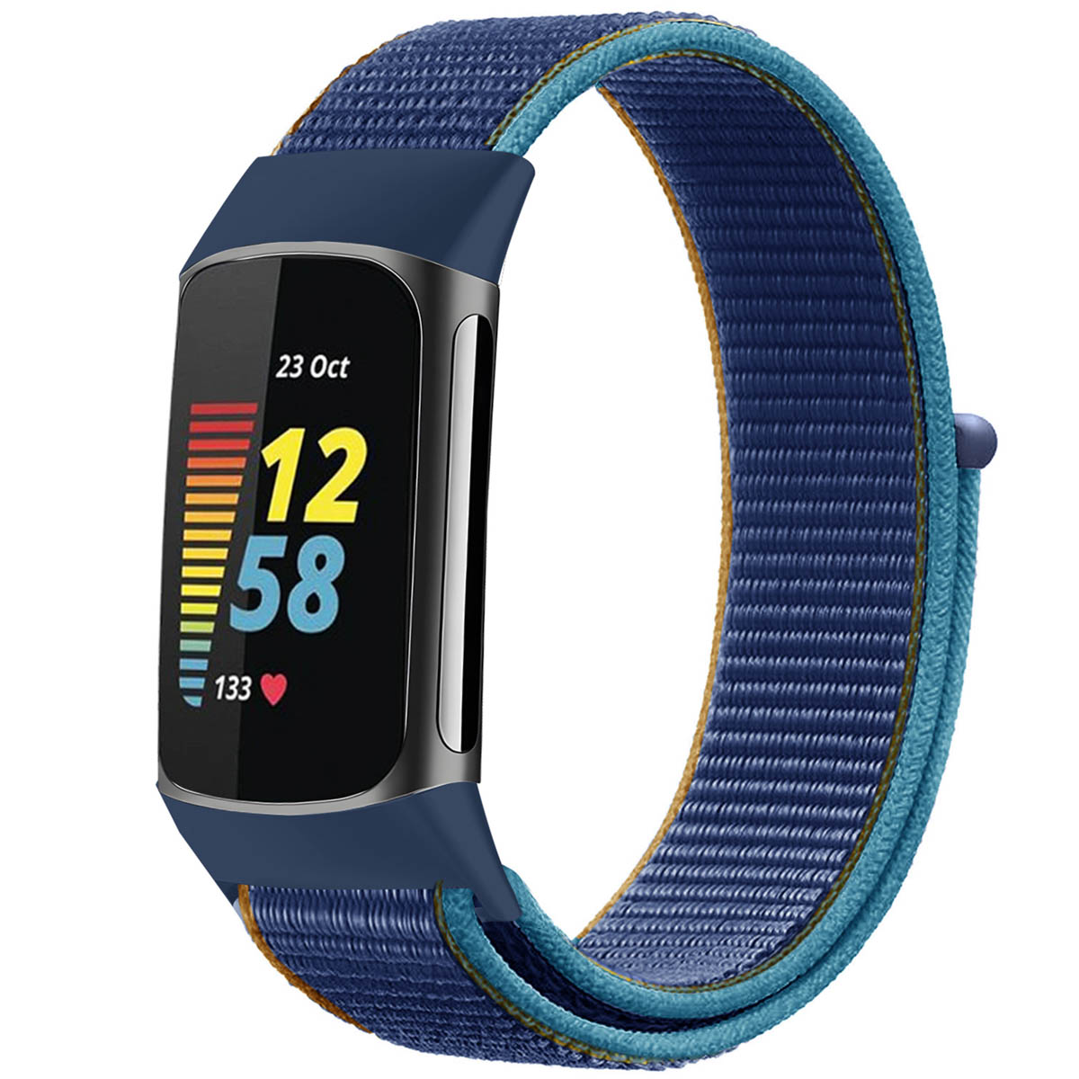 imoshion Bracelet en nylon Fitbit Charge 5 - Taille S - Bleu foncé