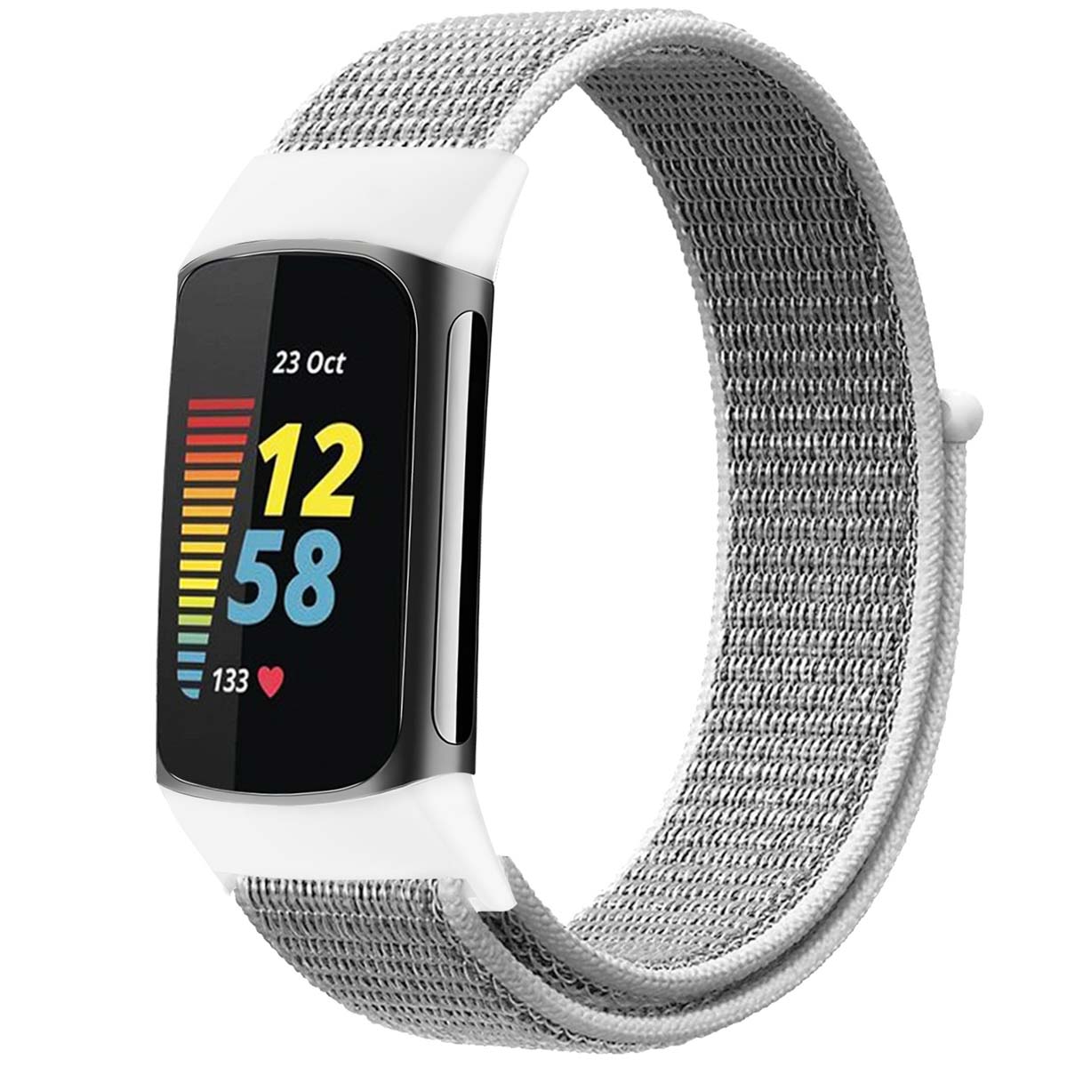 imoshion Bracelet en nylon Fitbit Charge 5 - Taille L - Gris clair