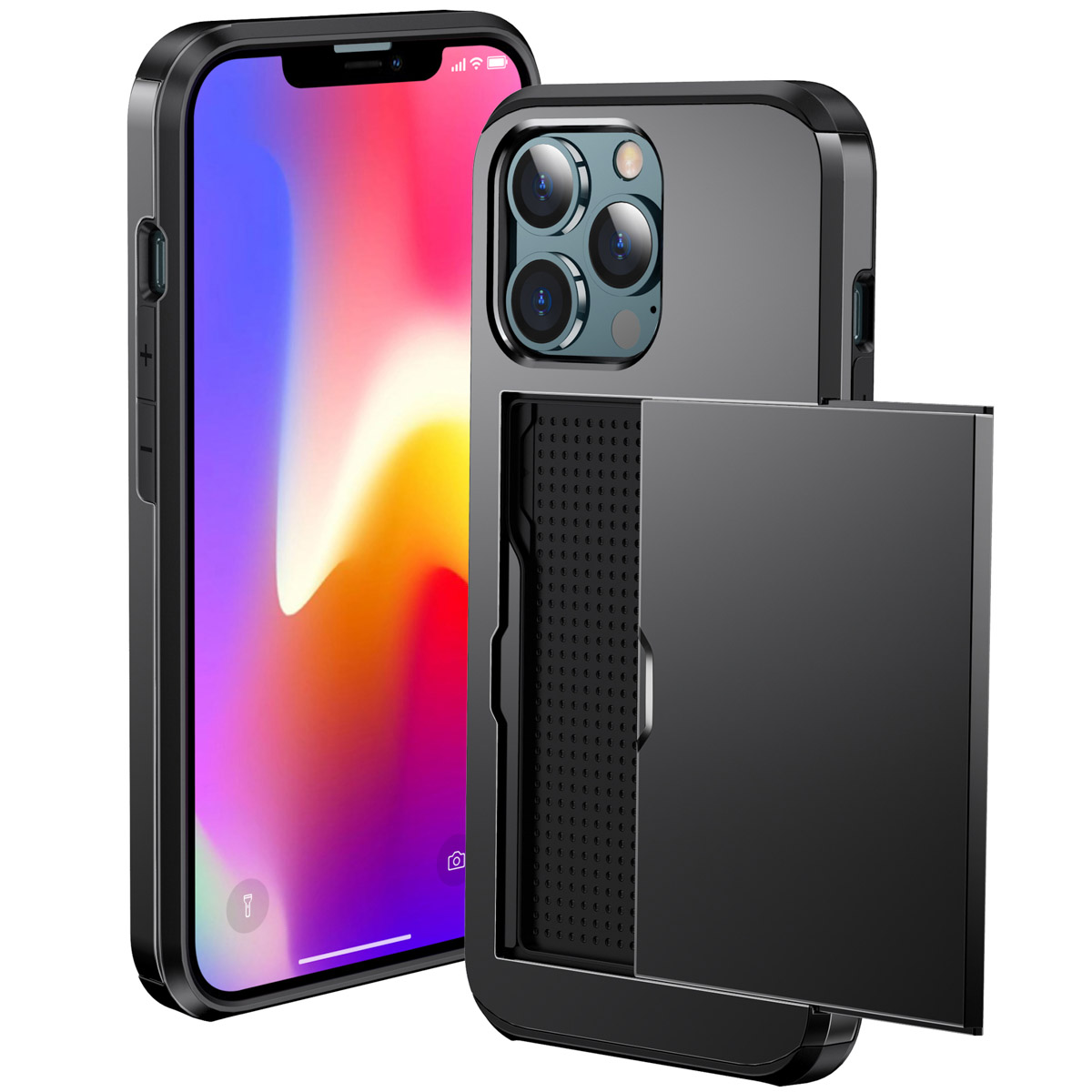 imoshion Backcover met pasjeshouder voor de Apple iPhone 13 Pro Max - Zwart