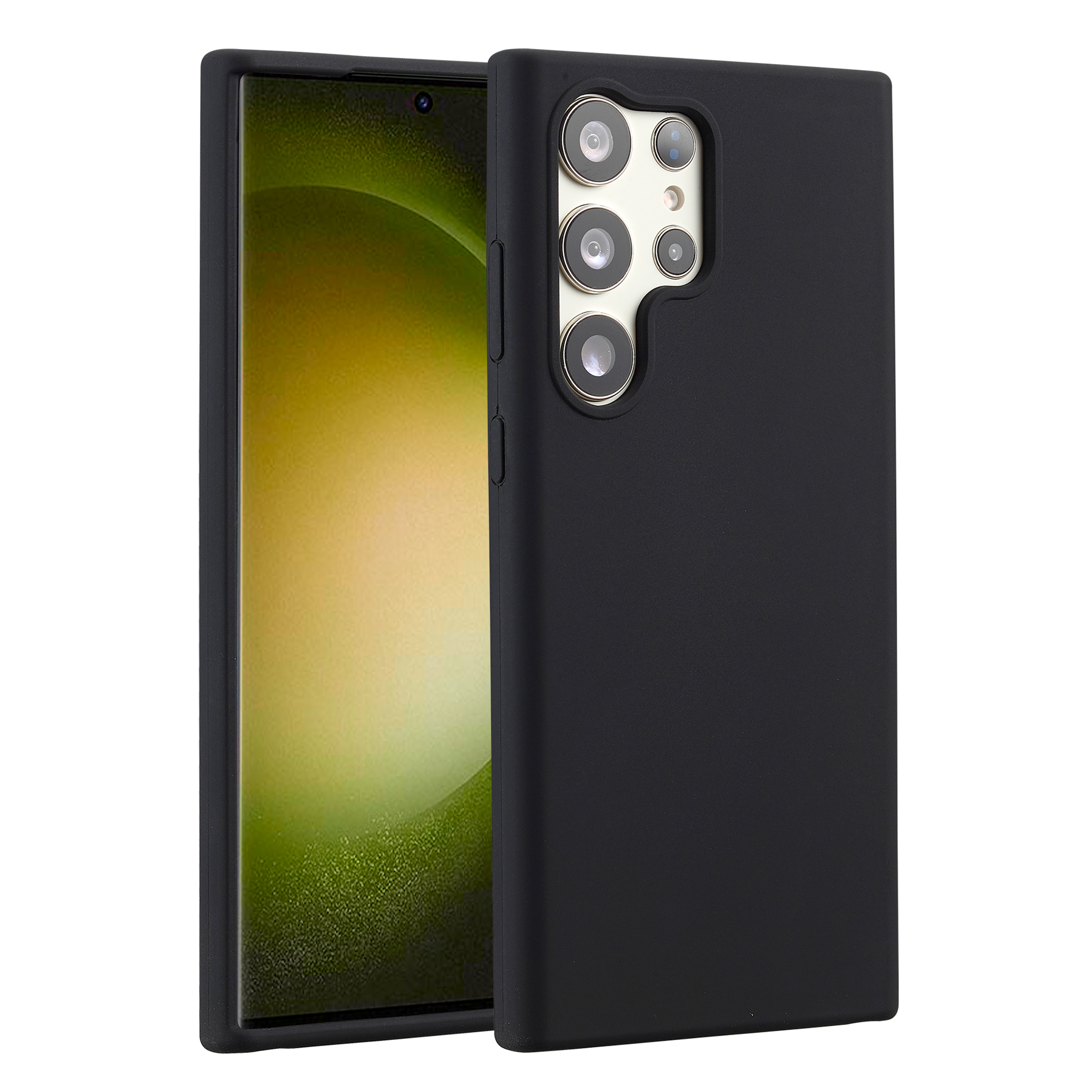 Accezz Coque Liquid Silicone Samsung Galaxy S23 Ultra - Noir