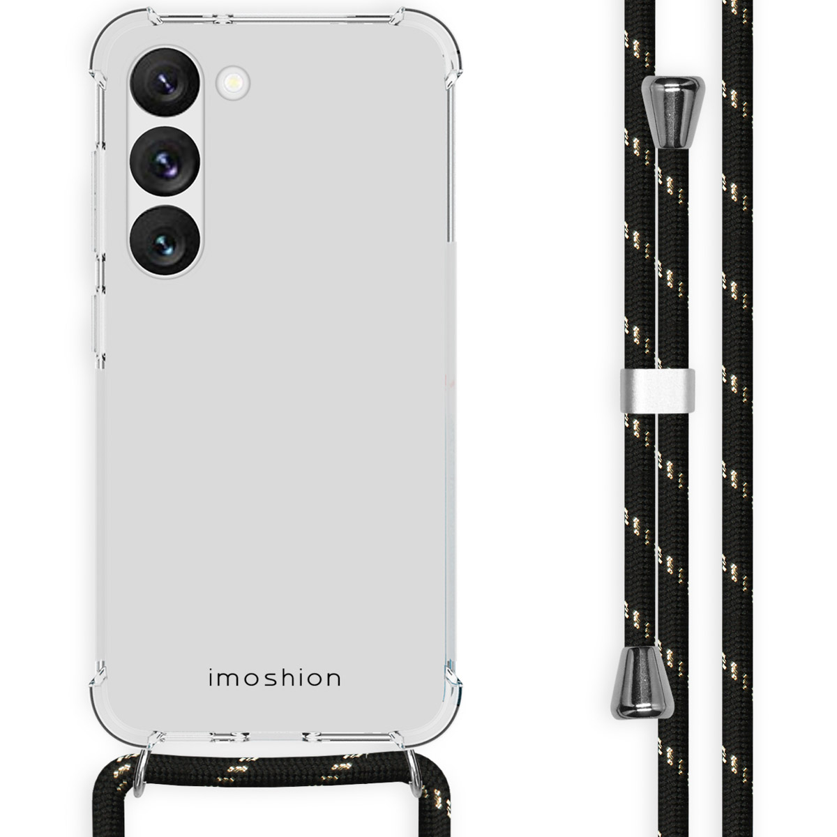 imoshion Coque arrière Transparente avec cordon Samsung Galaxy S23 - Noir & Doré