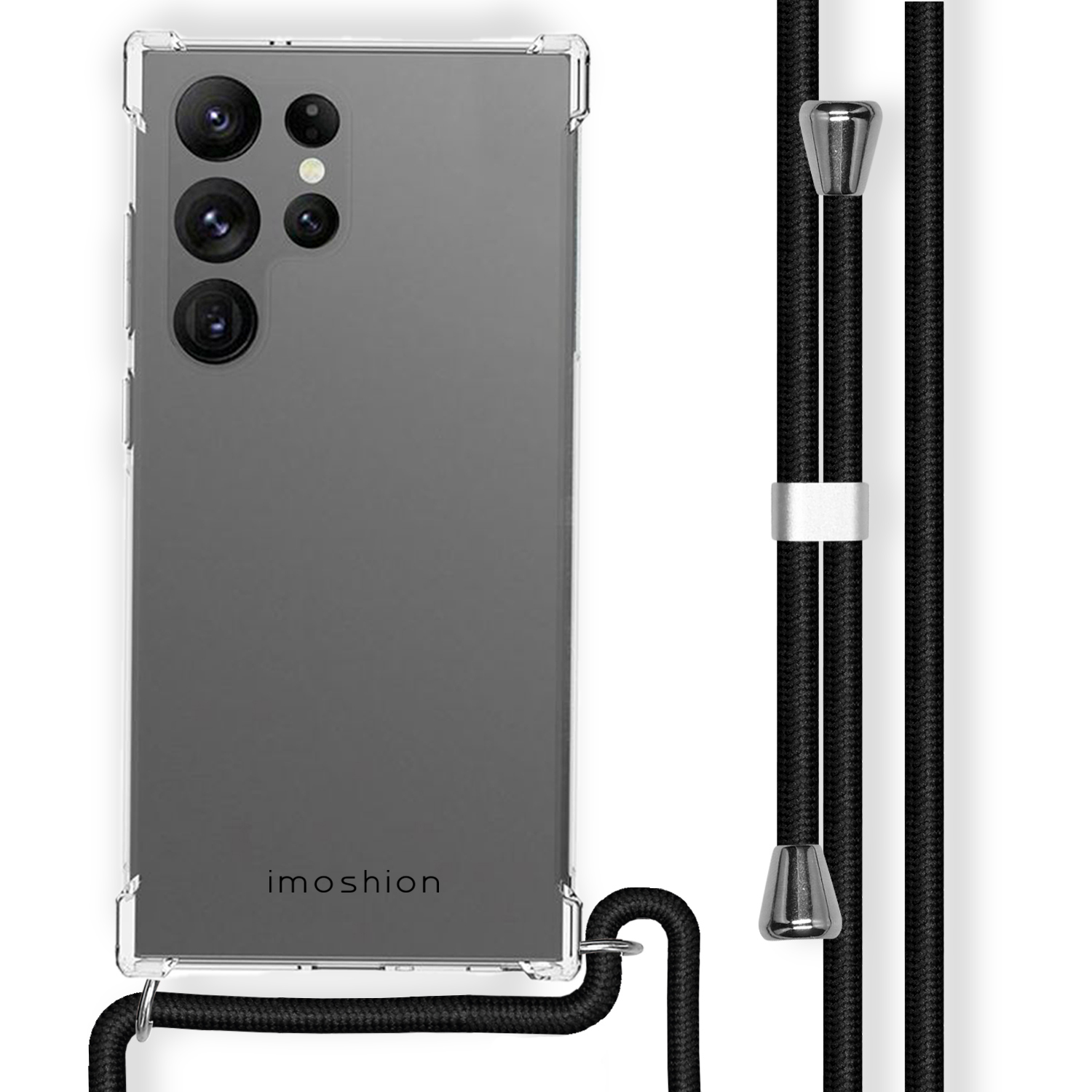 imoshion Coque arrière Transparente avec cordon Samsung Galaxy S23 Ultra - Noir