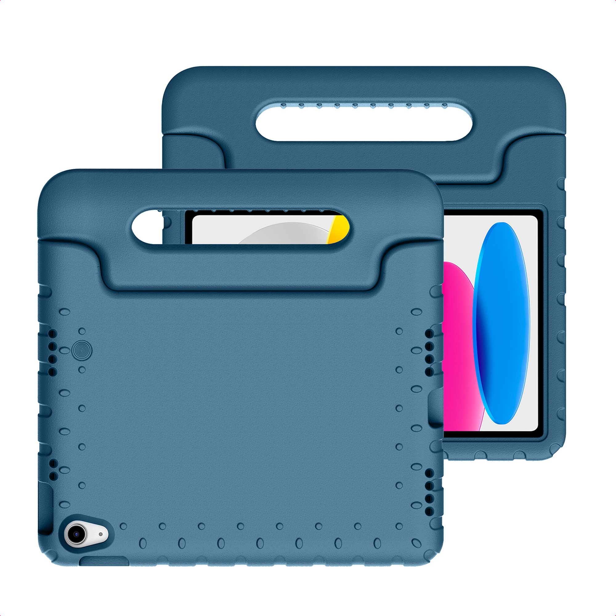 imoshion Kidsproof Backcover met handvat voor de Apple iPad 11 (2025) 11 inch A16 / iPad 10 (2022) 10.9 inch - Donkerblauw
