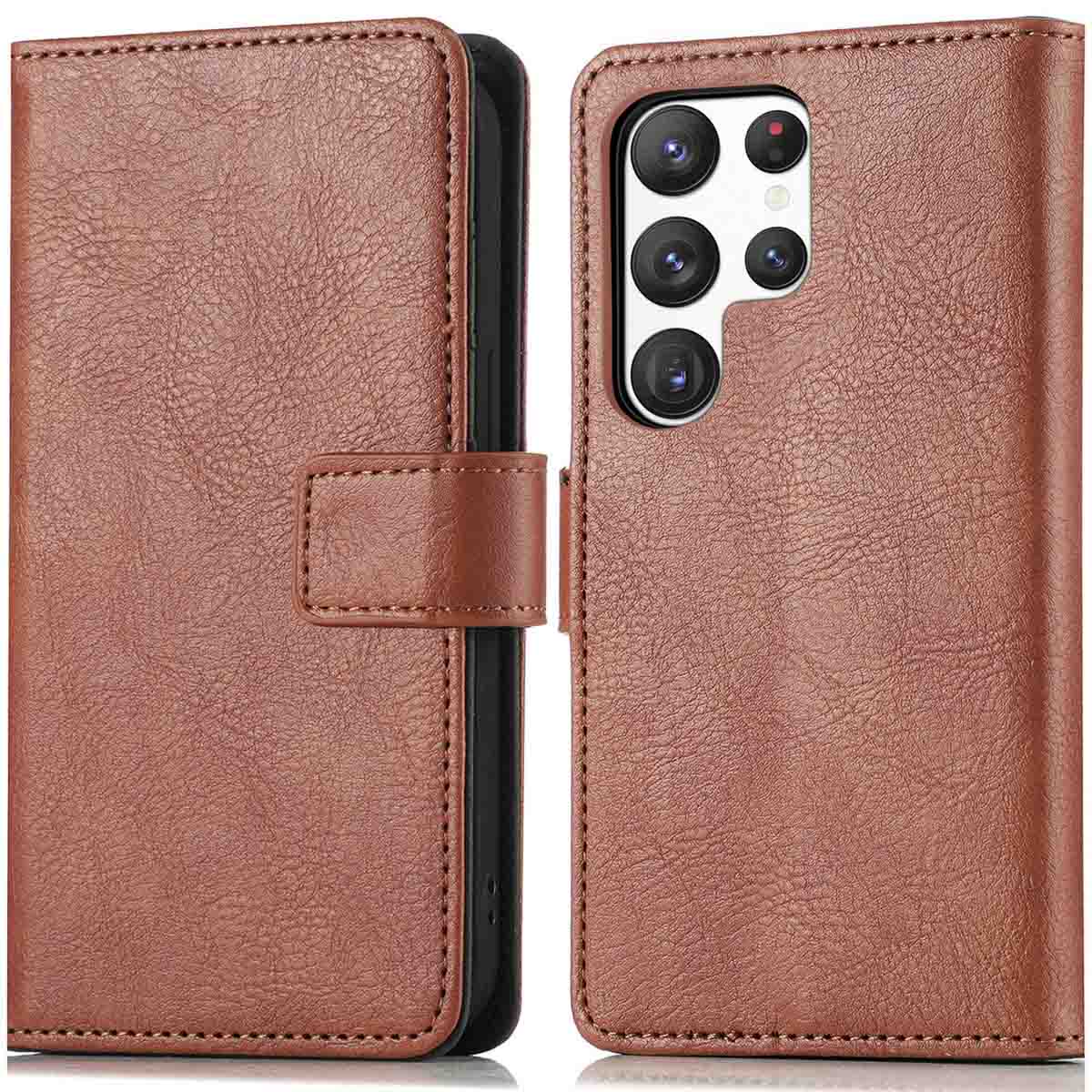imoshion Luxe Bookcase voor de Samsung Galaxy S23 Ultra - Bruin
