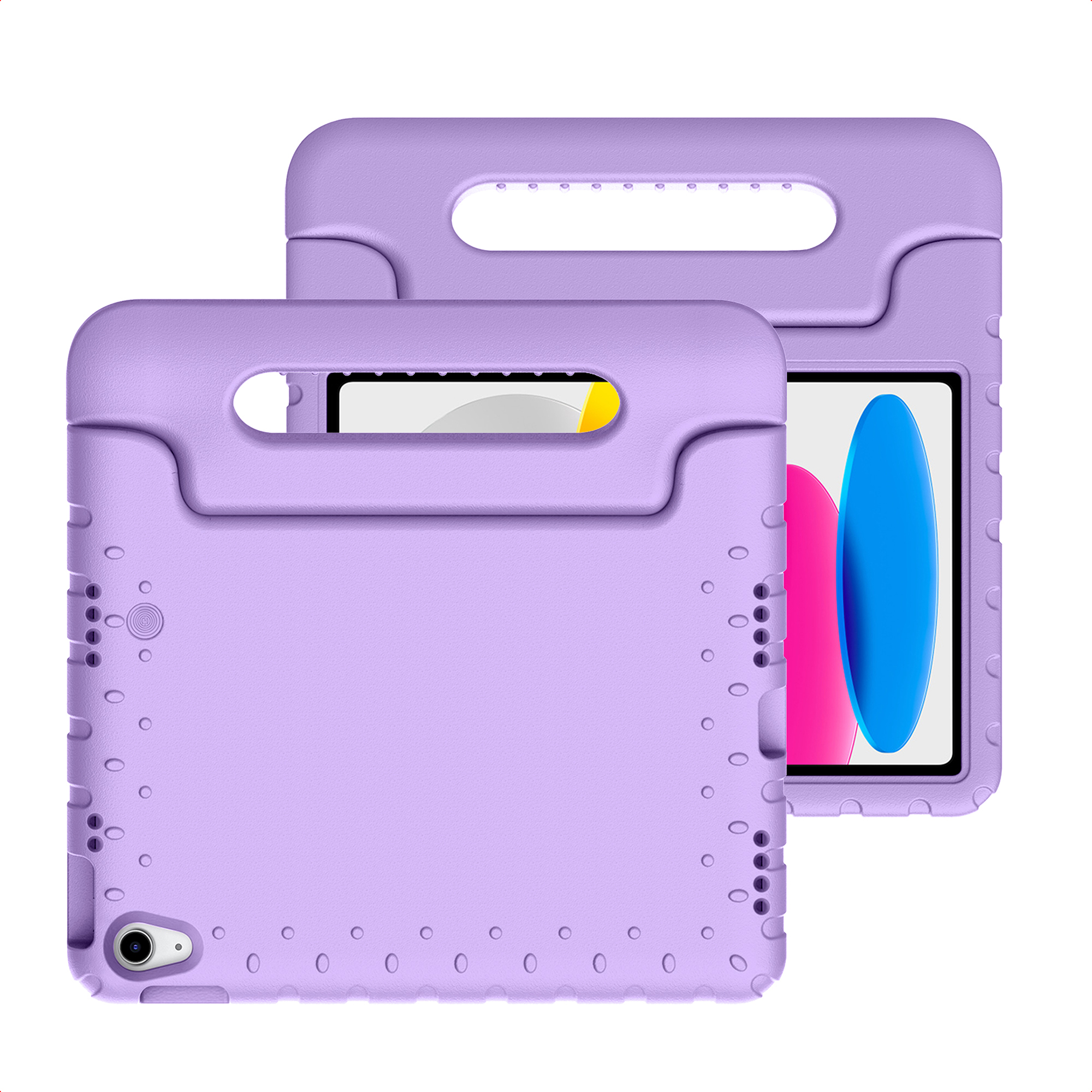 imoshion Kidsproof Backcover met handvat voor de Apple iPad 11 (2025) 11 inch A16 / iPad 10 (2022) 10.9 inch - Lila