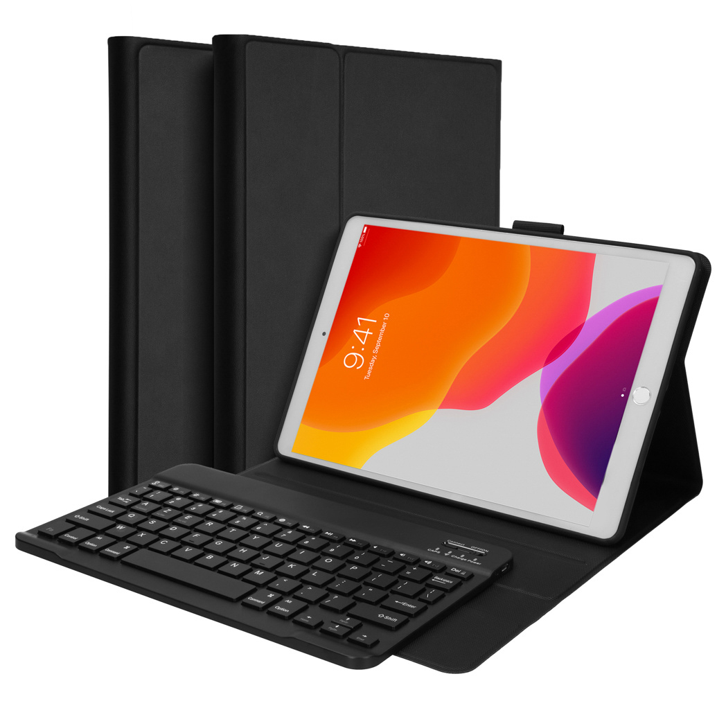 Accezz Bluetooth Keyboard Bookcase voor de Apple iPad 9 (2021) 10.2 inch / iPad 8 (2020) 10.2 inch / iPad 7 (2019) 10.2 inch - AZERTY / FR - Zwart