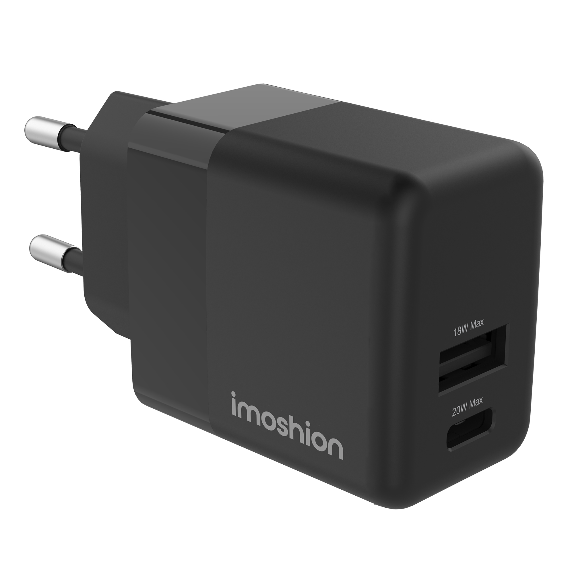 imoshion Wall Charger - Oplader - USB-C en USB aansluiting - Power Delivery - 20 Watt - Zwart