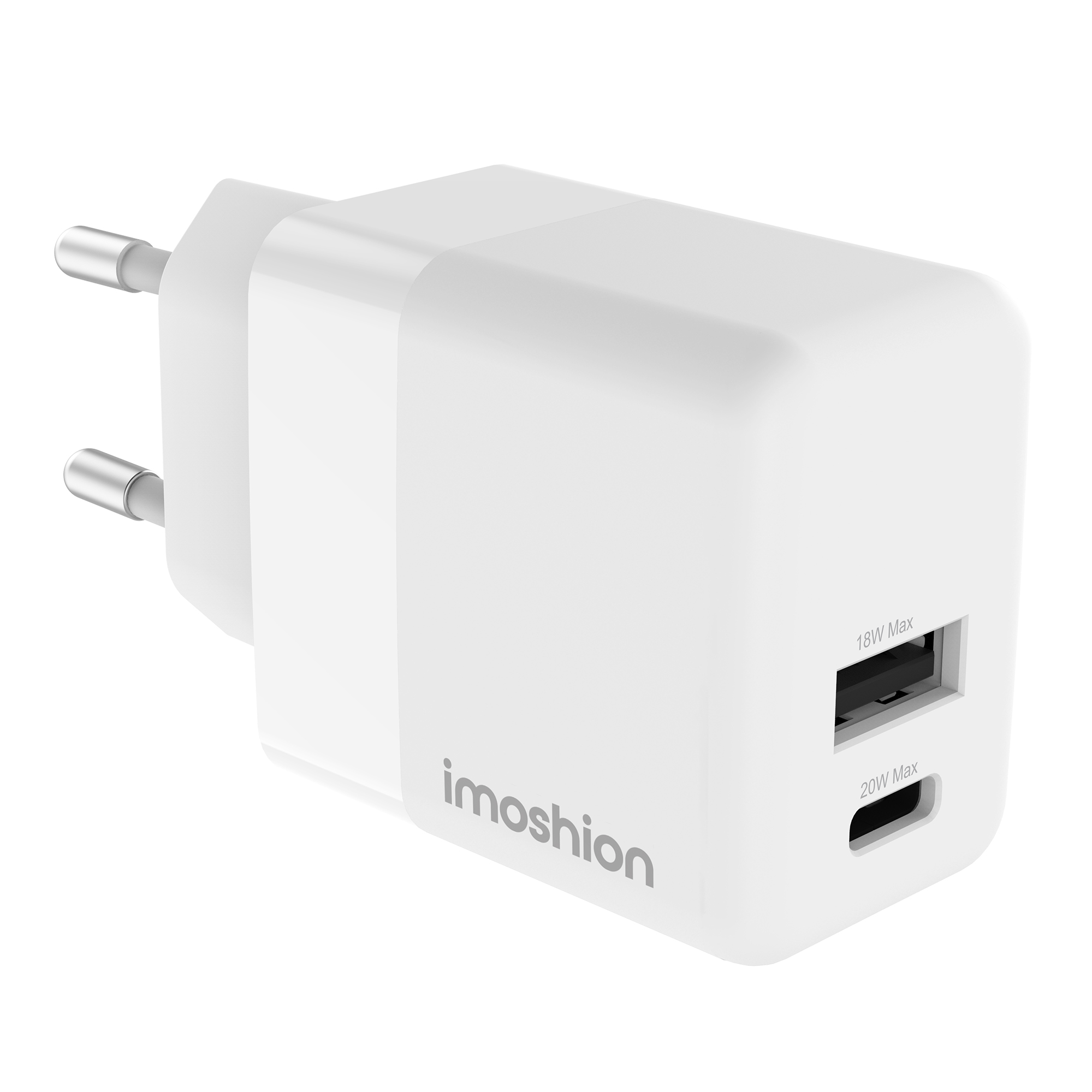 imoshion Wall Charger - Oplader - USB-C en USB aansluiting - Power Delivery - 20 Watt - Wit