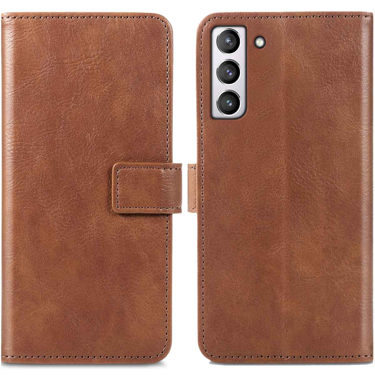 imoshion Luxe Bookcase voor de Samsung Galaxy S21 FE - Bruin