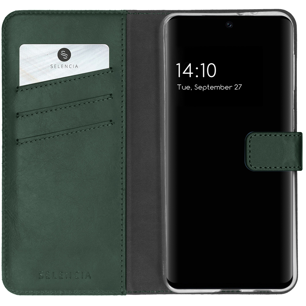 Selencia Echt Leren Bookcase voor de Samsung Galaxy A32 (4G) - Groen