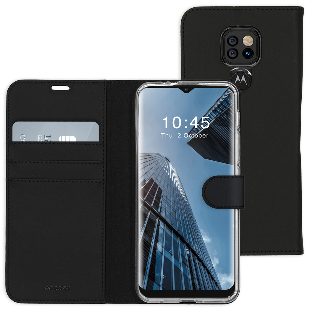 Accezz Étui de télephone Wallet Motorola Moto E7 Plus / G9 Play - Noir