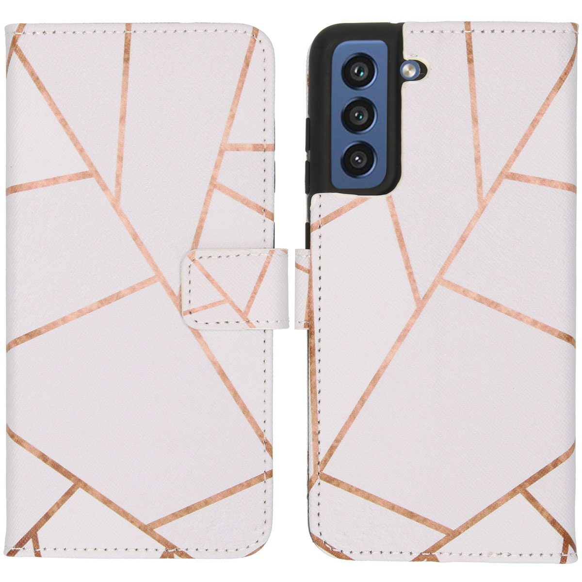 imoshion Design Softcase Bookcase Samsung Galaxy S21 FE - White Graphic