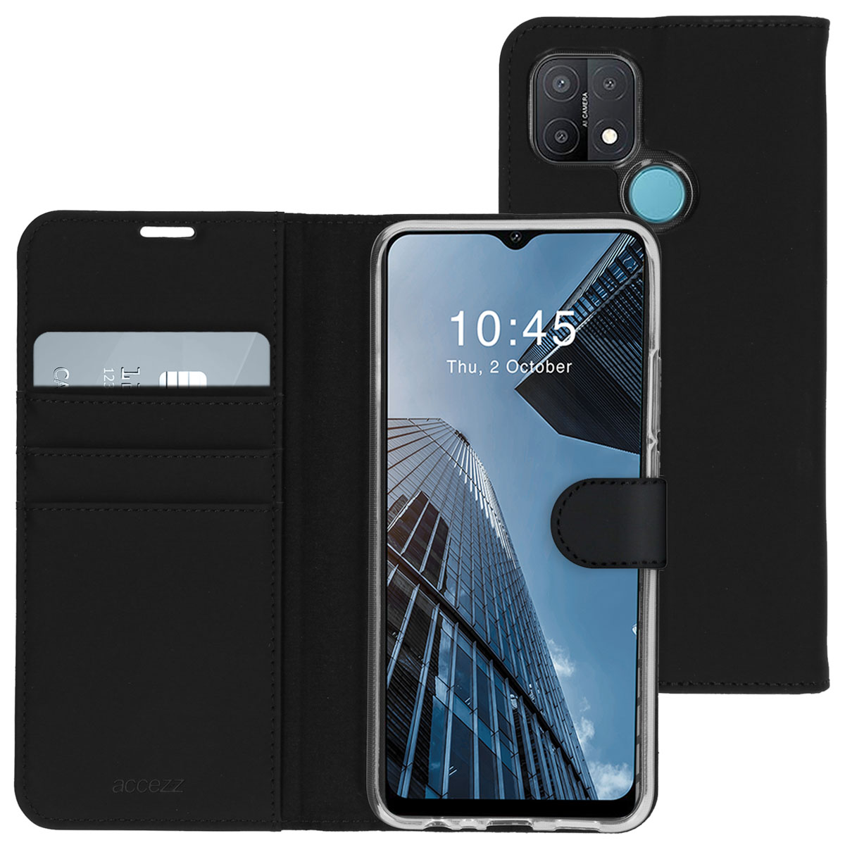 Accezz Étui de télephone Wallet Oppo A15 - Noir
