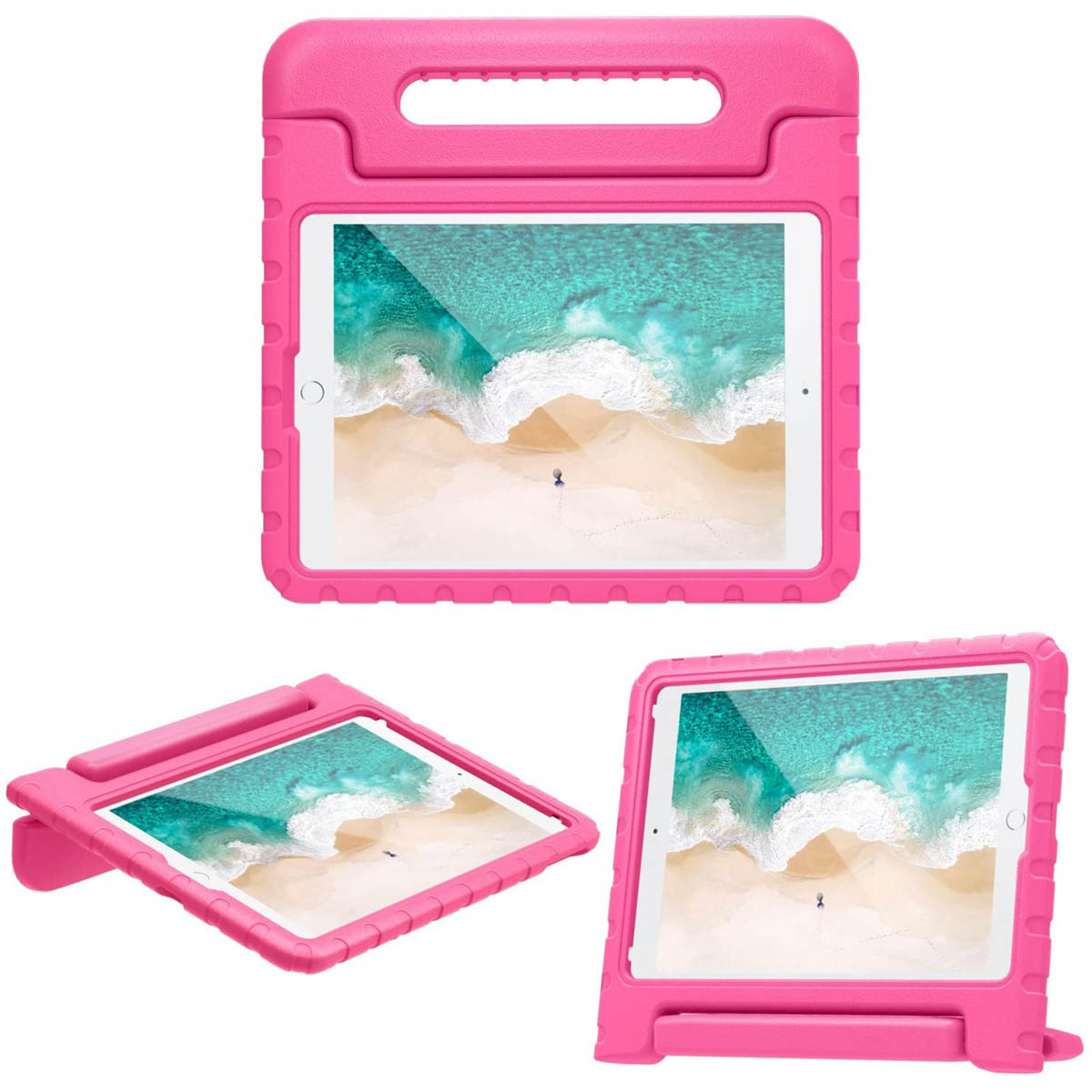 Accezz Coque kidsproof avec poignée Apple iPad 9 (2021) 10.2 pouces / iPad 8 (2020) 10.2 pouces / iPad 7 (2019) 10.2 pouces - Rose
